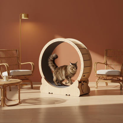 Roue bois - salon Japandi - Maine Coon