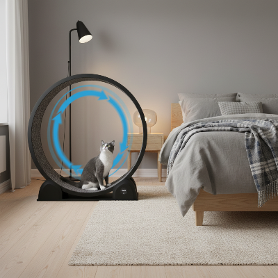 Roue chambre - chat tuxedo