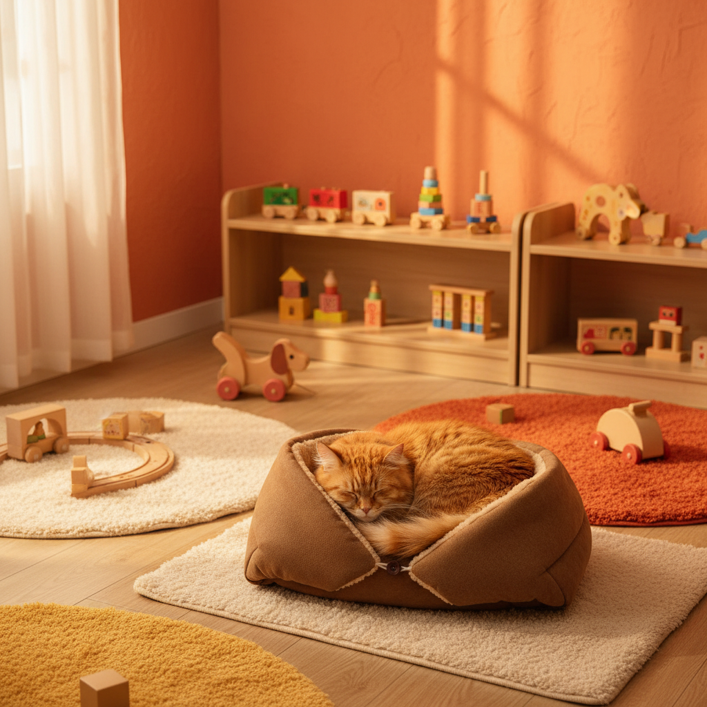 Salle de jeux tons orangés