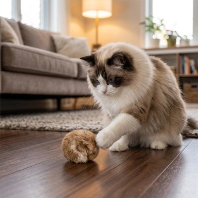 siamois joue avec Jouet pour Chat dans salon 