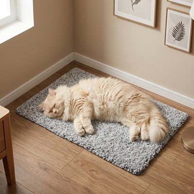 Tapis Chat avec chat qui dort dans un coin 