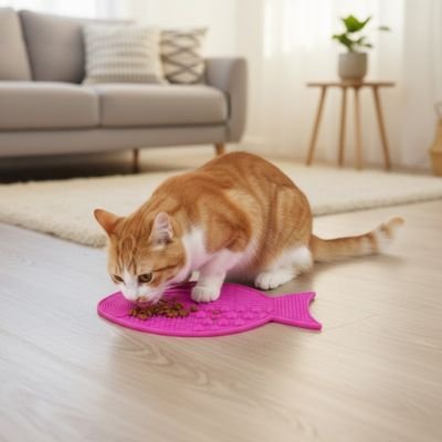 Tapis de léchage de couleur fuchsia