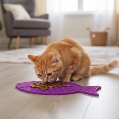 Tapis de léchage de couleur mauve