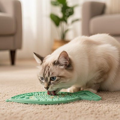 Tapis de léchage de couleur vert menthe