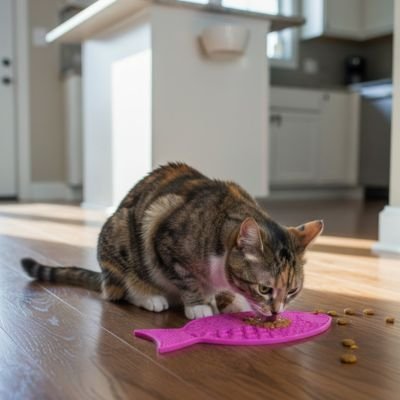 Tapis de léchage en forme de poisson