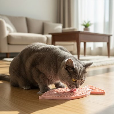 Tapis de léchage en forme de poisson
