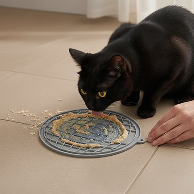 Tapis de léchage en gris clair
