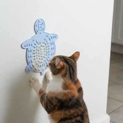 Tapis de léchage tortue bleue