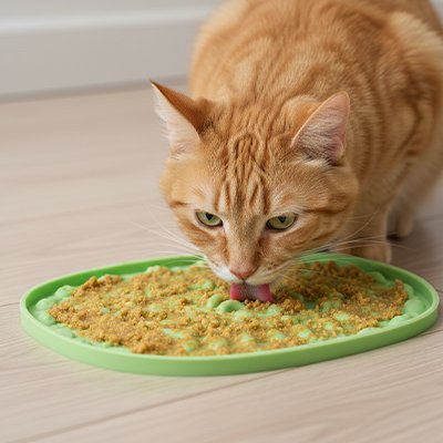 Tapis de lechage utile pour tous les chats gloutons