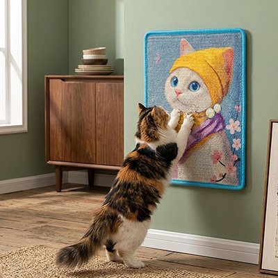 Tapis griffoir chat évite les griffures sur les canapés