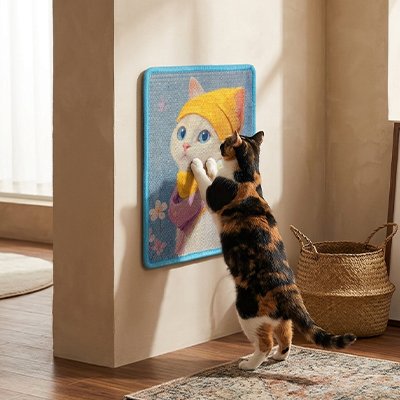 Tapis griffoir chat très belle décoration en plus d'un griffoir