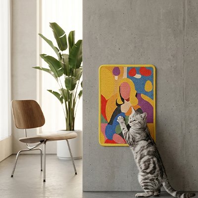 Tapis griffoir chat trouve sa place dans le salon