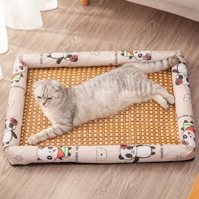 Tapis rafraichissant Chat et chat gris clair couché
