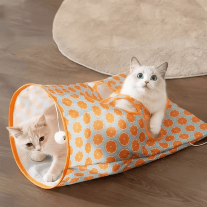 Tunnel Pliable pour Chat avec Papier Bruissant - Jouet Interactif - Chatjoue - Chatjoue