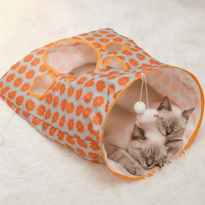 Tunnel Pliable pour Chat avec Papier Bruissant - Jouet Interactif - Chatjoue - Chatjoue